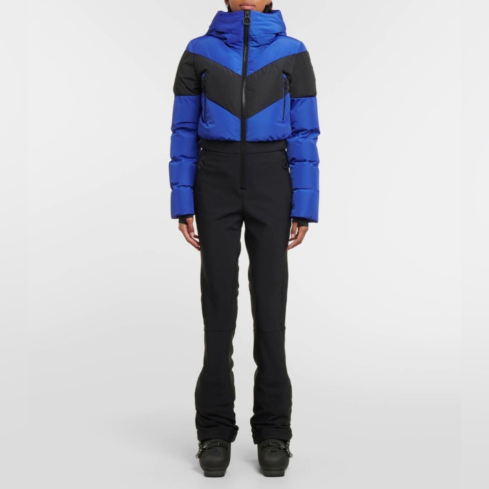 Fusalp Kira Quilted Ski Suit Size 40 Blue Black